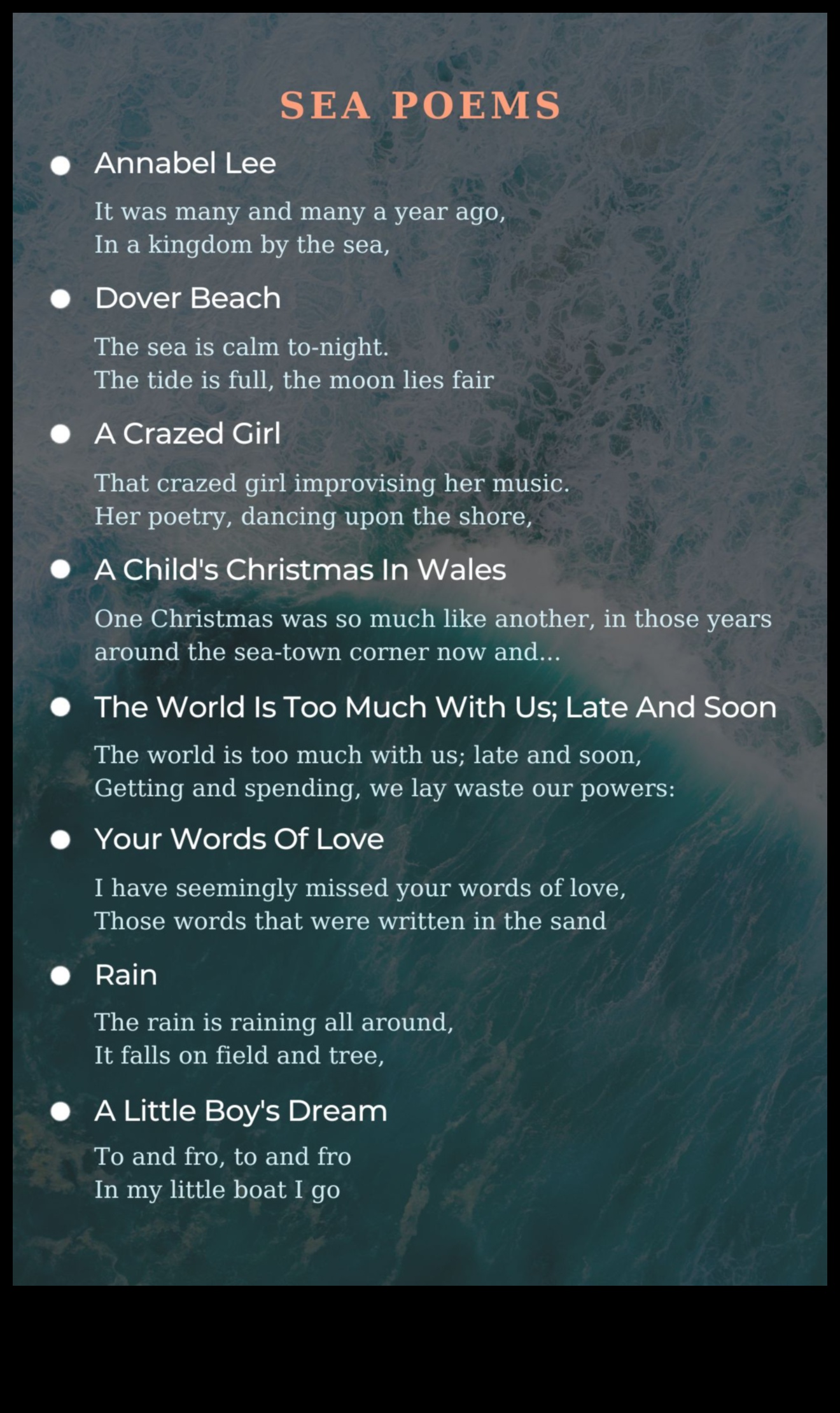 Sonets jūrai: Piekrastes ainavas dzejā